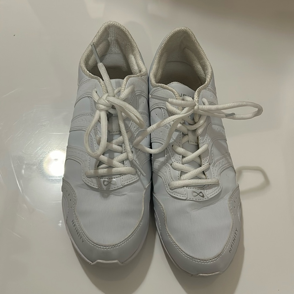NFINITY cheer shoes, white, good condition, RIVAL 2 style, size 9.5